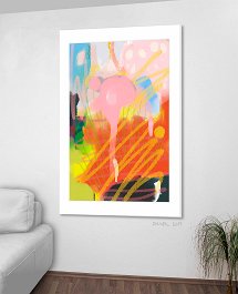 13-2017 - Pink perfume Art print on 380g polycotton canvas