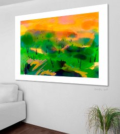 31-2017 - Green forest Art print on 380g polycotton canvas