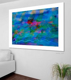 38-2017 -Water beings Art print on 380g polycotton canvas