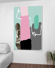 33117_Mother with kid Art print on 380g polycotton canvas