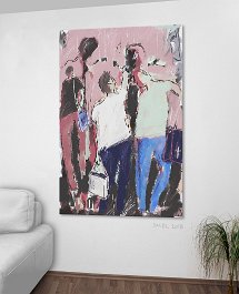 18267_The puppets of consumption work perfectly Art print on 380g polycotton canvas