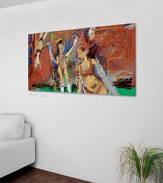Queen of acrobats Art print on 380g polycotton canvas
