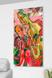 Red pillar 5 Art print on 380g polycotton canvas