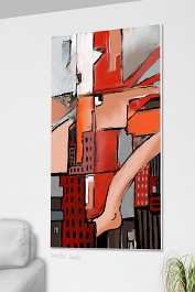 Red pillar 10 Art print on 380g polycotton canvas
