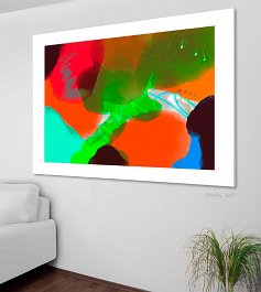 41-2017 - Dominant red Art print on 380g polycotton canvas