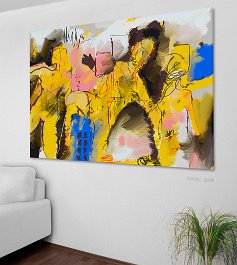 18257_Coming from the yellow Art print on 380g polycotton canvas